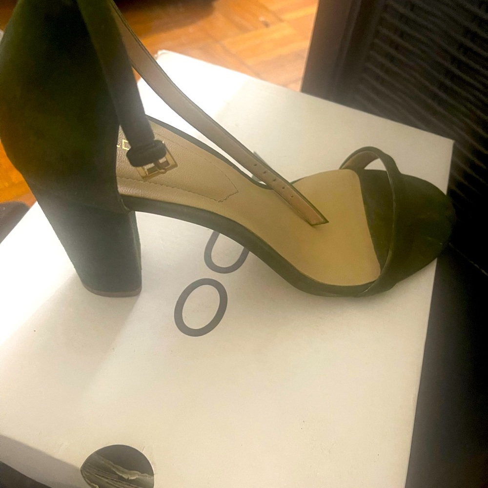 Aldo open toe block heels